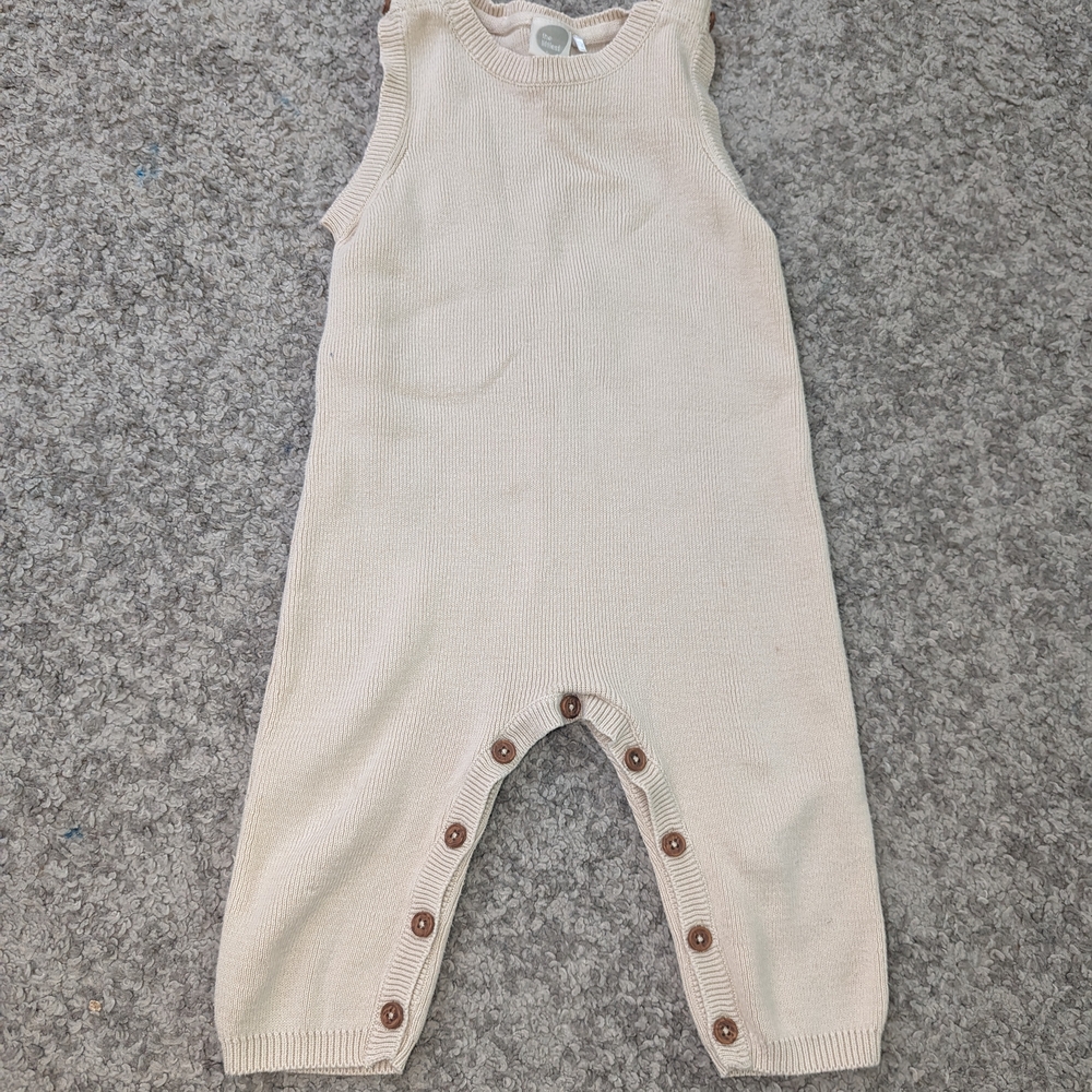 Cream Sleeveless Baby Romper